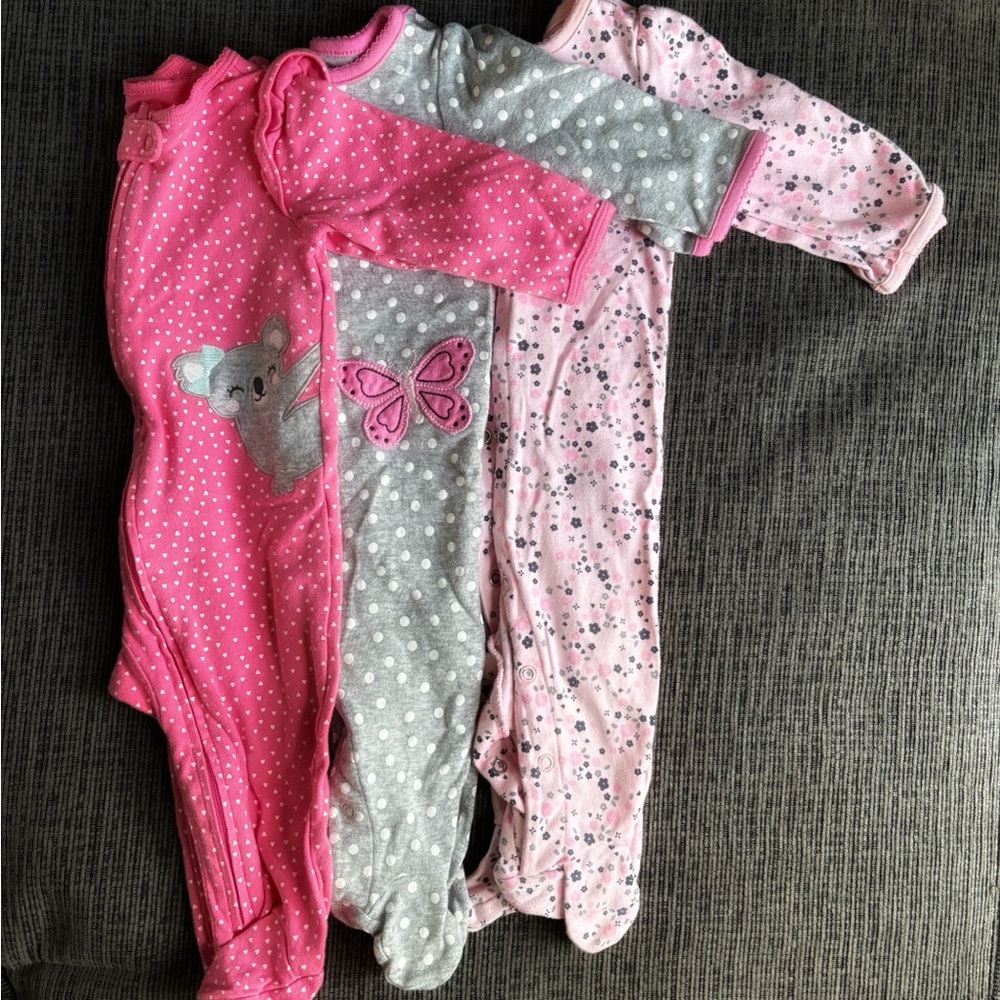Carter's Cozy Pink and Gray Footies Set